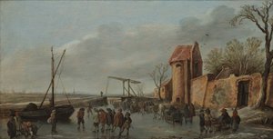 Una escena en el hielo de Jan Josephsz van Goyen